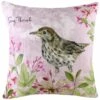 Song Thrush Watercolour Painted Style Cushion Covers 17'' X 17''