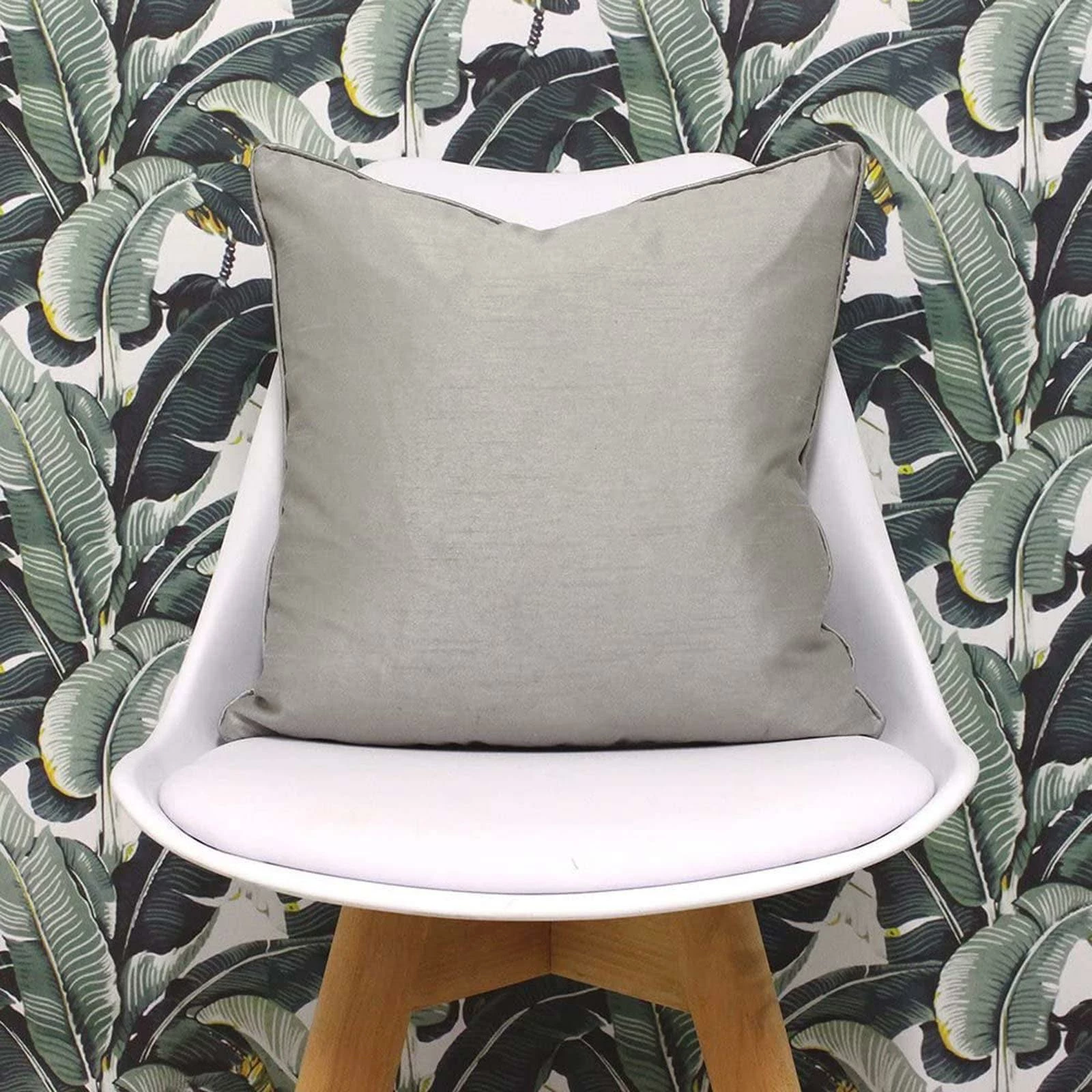 Fiji Faux Silk Steel Grey Filled Cushions 3 Fiji Faux Silk Steel Grey Filled Cushions