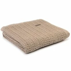 Harris Luxury Woven Stonewashed Cotton Taupe Throw