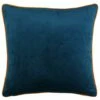 Meridian Piped Velvet Teal & Clementine Filled Cushions 22'' X 22''