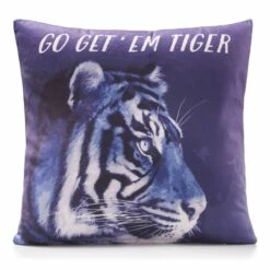 Go Get 'Em Tiger Velvet Cushion Cover 18" X 18"