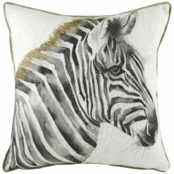 Safari Zebra Watercolour Painting Print Cushion Covers 17'' X 17''