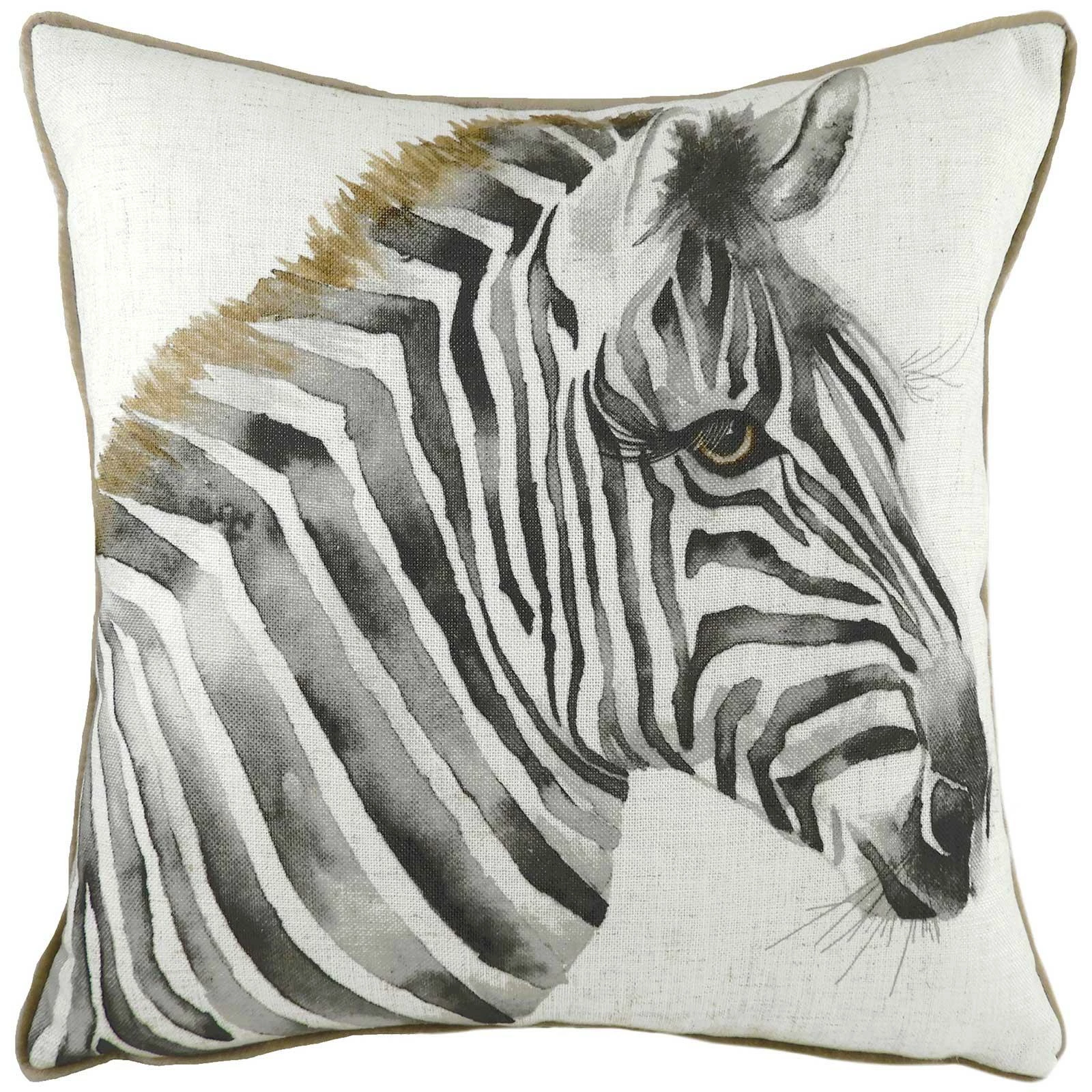 Safari Zebra Watercolour Painting Print Cushion Covers 17'' X 17'' 3 Safari Zebra Watercolour Painting Print Cushion Covers 17'' X 17''